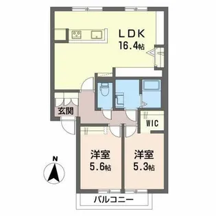 フレグランス上賀茂【0202号室】の間取り