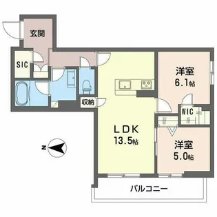 シャーメゾン静永【0201号室】の間取り