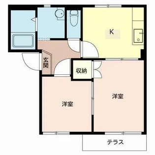 くるみハイツ【0102号室】の間取り