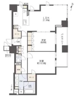 ザ・パークハウス大阪梅田タワー【3304号室】の間取り