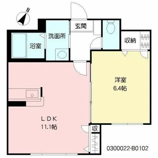 ハーティストK B棟【1階】の間取り