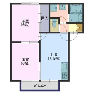 ソレアード翠香園【2階】の間取り