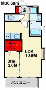 ギャラクシー西小倉【6階】の間取り