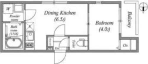 フェアリー服部天神【1階】の間取り