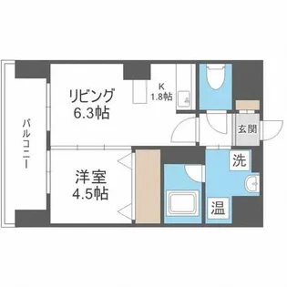 クレジデンス札幌・南4条【9階】の間取り