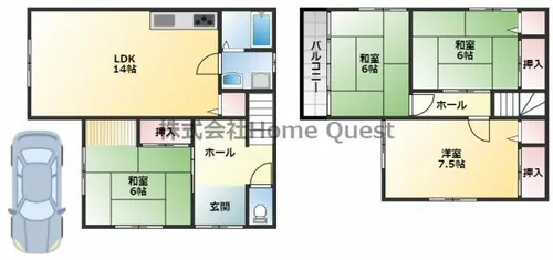 大阪府柏原市国分本町7丁目【一戸建】の間取り