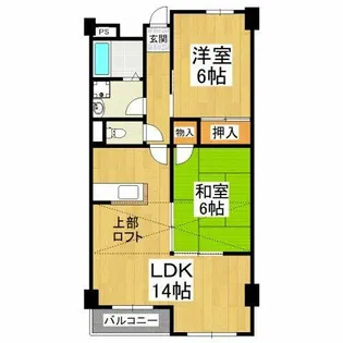アデューウエダ【4階】の間取り
