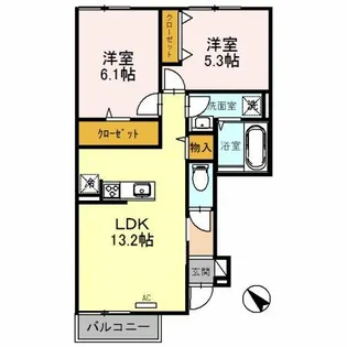 リミテッド A棟【1階】の間取り