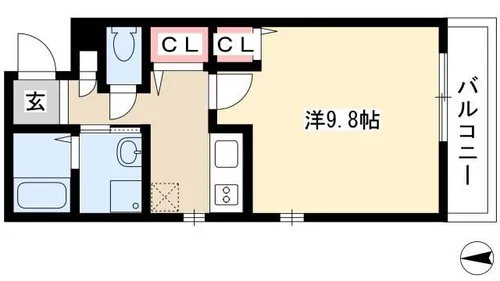 Y.S.ハイツ万代【105号室】の間取り