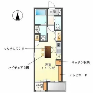 トウリ ルームズ【2階】の間取り