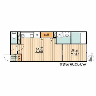 LUORE黒川【402号室】の間取り