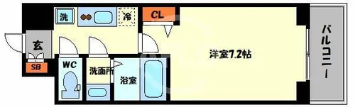 アドバンス大阪ソルテ【7階】の間取り