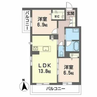 シャーメゾン並木【0202号室】の間取り