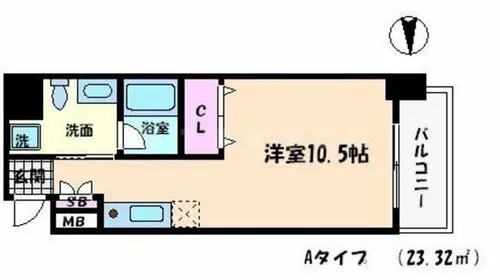 フレアコート北浜【11階】の間取り