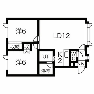 ハイブリッジ1【202号室】の間取り