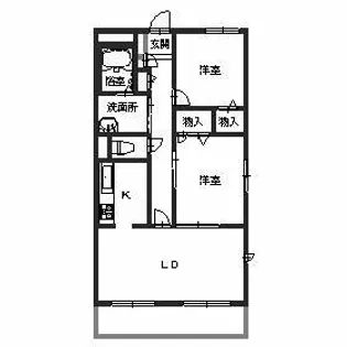 グランバリエ神内【0201号室】の間取り