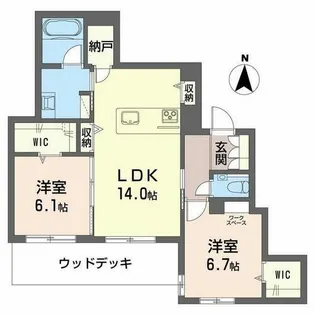 シャーメゾン高社【0103号室】の間取り