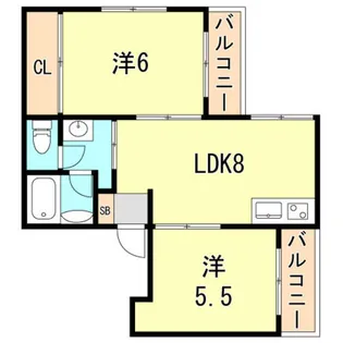 リゾネット柳原【2階】の間取り