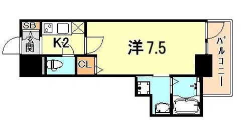 カシータ神戸元町JP【5階】の間取り