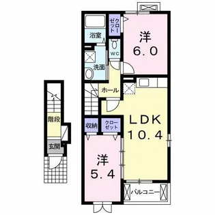 サンリットガーデンB棟【2階】の間取り