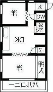 甚兵衛ハイツ【3階】の間取り
