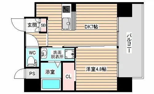 コスモリード大阪福島【15階】の間取り