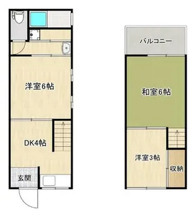 大阪府大阪市都島区内代町3丁目【一戸建】の間取り