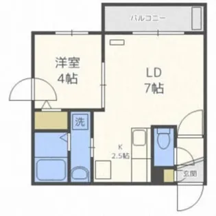 ワンペア月寒西【2階】の間取り