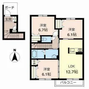 サン・クレールA【0202号室】の間取り