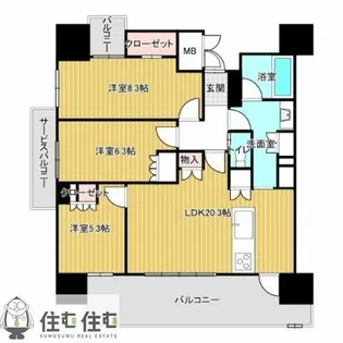 リフローレ豊田十塚【6階】の間取り