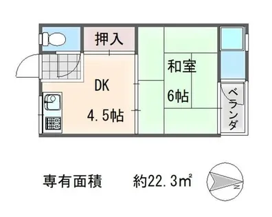 ヤングマンション【2階】の間取り