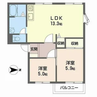 Calmly溝口【2階】の間取り