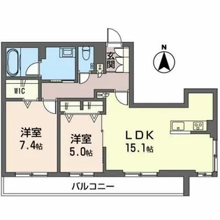 メゾン・ド・デパール【0201号室】の間取り