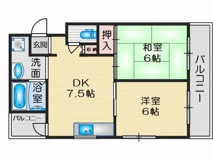 麻田レインボーハイツ【1階】の間取り