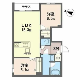 シャーメゾン ルミエール【0103号室】の間取り