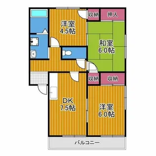 ヴィーブル七々色【2階】の間取り