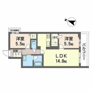 シャーメゾン ルミエール【0201号室】の間取り
