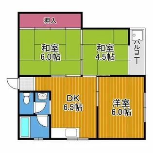 白鳥苑マンション【2階】の間取り