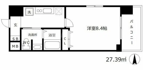 グランカーサ梅田北【14階】の間取り