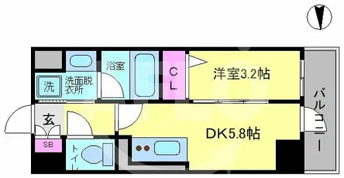 セルン新町【5階】の間取り