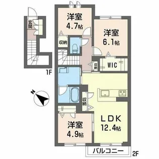 サワーソレアードA【0201号室】の間取り