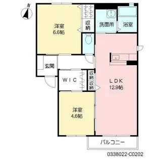 シャーメゾン茶屋の原II C棟【2階】の間取り