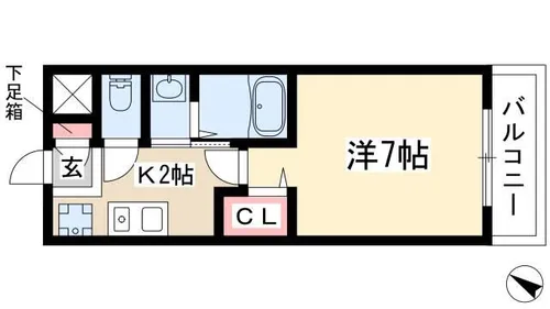 ウェントワース八雲【2階】の間取り