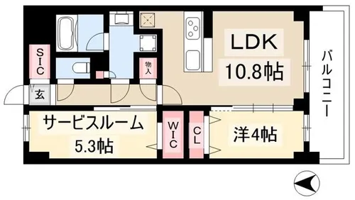 プレサンス ロジェ 栄三丁目【0902号室】の間取り