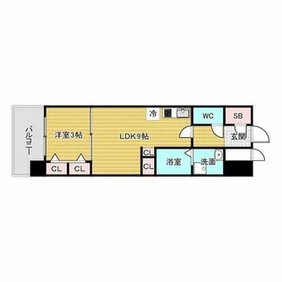 S-RESIDENCE天満橋ar【4階】の間取り