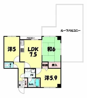 神戸中央壱番館ハウス【405号室】の間取り