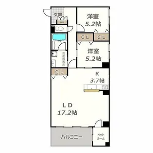 グレースコートシーダーバレー【602号室】の間取り