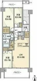 グランドメゾン汐路【5号室】の間取り
