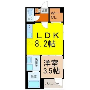 ソレイユ太閤通【201号室】の間取り