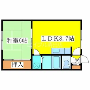 大曲ハイツたかはし【102号室】の間取り